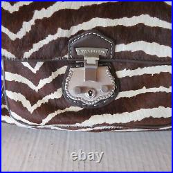 Talbots Large Zebra Cowhide Tote Hobo Bag Handbag Purse Shoulder Laptop Bag New