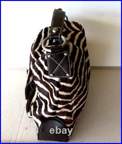 Talbots Large Zebra Cowhide Tote Hobo Bag Handbag Purse Shoulder Laptop Bag New