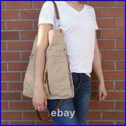 Taupe Convertible Hobo Shoulder Bag Crossbody Bag Laptop Bag