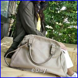 Taupe Italian Leather Weekender Bag Large Crossbody Bag Best Work Bag Laptop Bag