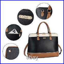Telena Women's Leather Laptop Bag, 15.6 Inch Shoulder Tote Bag Briefcase for