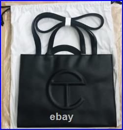 Telfar Medium Black Shopping Bag Tote Vegan Leather laptop
