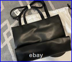 Telfar Medium Black Shopping Bag vegan leather laptop
