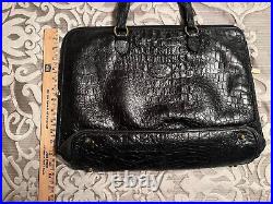 Terrida Tangeroa Venezia Black Leather Croc Laptop Bag