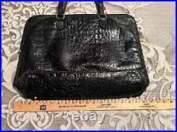 Terrida Tangeroa Venezia Black Leather Croc Laptop Bag