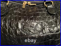 Terrida Tangeroa Venezia Black Leather Croc Laptop Bag