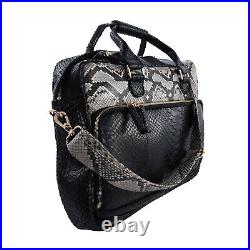 The Pelle Python Collection Python Leather Black with Color Laptop Bag