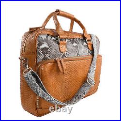 The Pelle Python Handmade Python Leather Brown with Color Laptop Bag