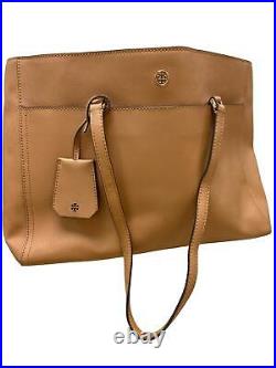 Tory Burch Camel Leather Lap Top Bag