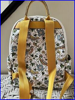 Tory Burch Ella Printed Backpack Caning Birds Floral Nylon 13 Laptop Bag NWT
