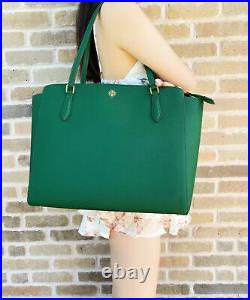 Tory Burch Emerson Large Top Zip Tote Emerald Stone Green Laptop Bag