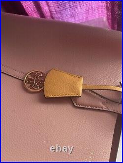 Tory Burch Perry Triple Compartment Leather Tote Laptop Bag. Shell Pink