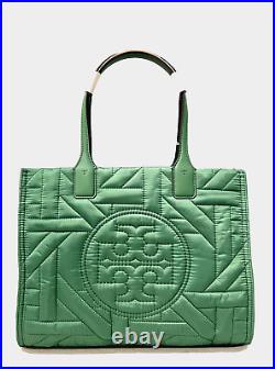 Tory Burch Small Ella Basket WeaveTote Bag Puffy Quilted Fabric Fits Laptop 13