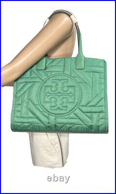 Tory Burch Small Ella Basket WeaveTote Bag Puffy Quilted Fabric Fits Laptop 13