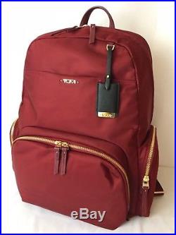 Tumi 484707 Voyageur Calais Backpack Laptop Bag Boarding Tote Red Burgundy Women