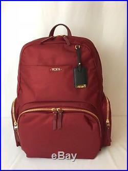 Tumi 484707 Voyageur Calais Backpack Laptop Bag Boarding Tote Red Burgundy Women