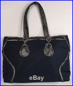 Tumi Bellevue COTTAGE ZIP TOTE Laptop Bag Navy Blue Snakeskin Trim 73246NVY $395
