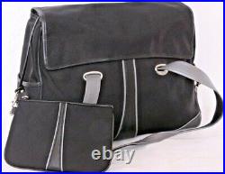 Tumi Black Shoulder Strap Laptop Messenger Bag briefcase & Coin Purse