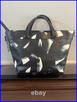 Tumi Camilla Sinclair Black and White Leather Laptop Bag, Carry On, Tote