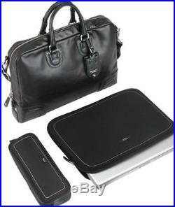 Tumi Georgetown FORREST ATTACHE LEATHER Bag Laptop Case Black 3 pcs 73232DL $595