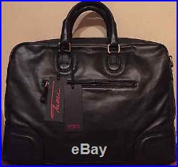 Tumi Georgetown FORREST ATTACHE LEATHER Bag Laptop Case Black 3 pcs 73232DL $595