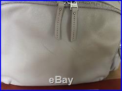 Tumi Leather Calais Voyageur Backpack Laptop Travel Casual Bag White