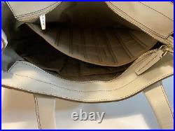 Tumi Leather Tote Laptop Bag With Roller Bag Strap