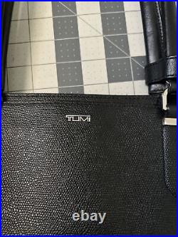 Tumi Pebbled Black Leather Laptop Bag