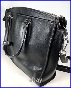 Tumi Stanton Black Leather Multi Compartment Briefcase Laptop Messenger Bag