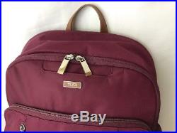 Tumi Voyageur Backpack Laptop Bag Boarding Tote Burgundy, Margarita, Calais Size