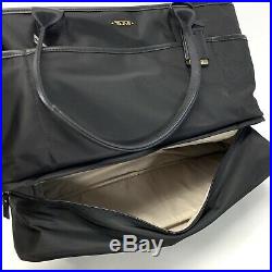 Tumi Voyageur Breyton Weekender Bag Black Nylon with Laptop Sleeve Gold Hardware
