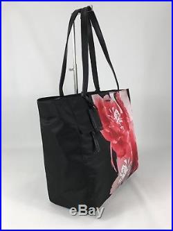 Tumi Voyageur Large M-Tote Laptop Carry-All Bag Black and Red Gallery Floral