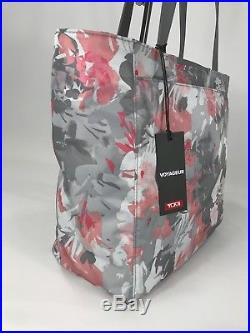 Tumi Voyageur Large M-Tote Laptop Carry-On Carry-All Bag Grey Pink Floral 494766