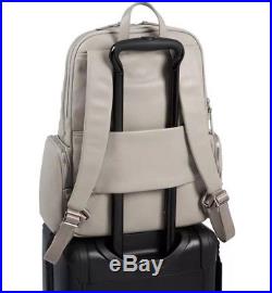 Tumi Voyageur Leather Calais Backpack Women Casual Laptop Bag 017000 Grey