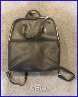 Tumi Womens Black Leather Backpack Laptop Bag Similar To Calais And Stanton