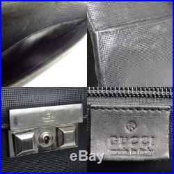 US SELLER Auth GUCCI Business Bag Leather Black Lap top Men Women G21BB82