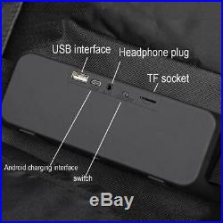 USB Bluetooth Speaker Mens Womens Backpack Laptop Notebook Travel School Bag 35L