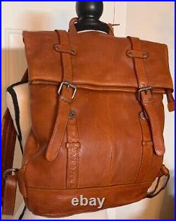 VILENCA HOLLAND SEREN BACKPACK COGNAC Distressed Leather Unisex NEW WITH TAGS