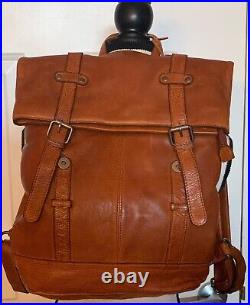 VILENCA HOLLAND SEREN BACKPACK COGNAC Distressed Leather Unisex NEW WITH TAGS