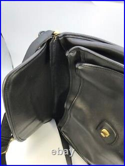 VNT COACH 5266 BEEKMAN BLACK LEATHER BRIEFCASE Brass Hardware, Laptop Bag CLEAN