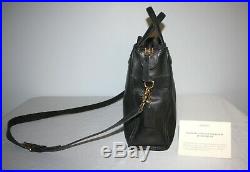 VTG COACH Large Black Leather Briefcase Satchel Work Laptop Shoulder Bag USA