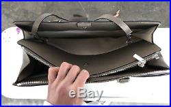 Valextra Madison Bag Leather Briefcase Womens Gray Laptop Office Bag Genuine