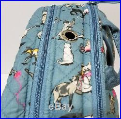Vera Bradley Cat's Meow Large Iconic Campus Backpack Bag Laptop Quilted Cotton