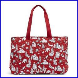 Vera Bradley Dual Compartment TRAVEL WORK SCHOOL Laptop Bag Beary Merry Red New