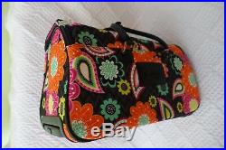 Vera Bradley Ziggy Zinnia Rolling Duffel Work Bag Laptop Carry On Travel NWT