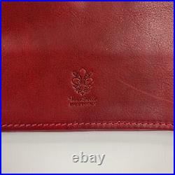 Vera pelle Crossbody Maroon Leather Messenger Handbag Laptop Travel Bag Unisex