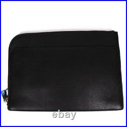 Versace New Large Medusa Folder Case Bag Black Leather Gold Zip Clutch