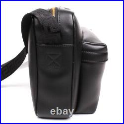 Versace New Messenger Medusa Shoulder Bag Black Leather Gold Unisex
