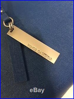 Vince Camuto Bag Cerulean Blue Women Leila Tote Saffiano Leather Laptop Purse