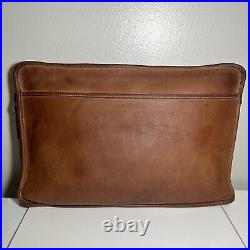 Vintage 1980s Coach Zip Portfolio Document Laptop Case Brown Leather Made In USA